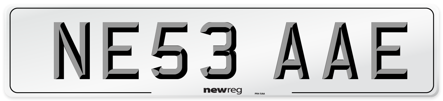 NE53 AAE Number Plate from New Reg